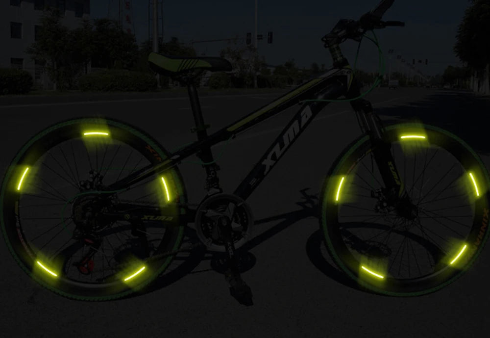 (20pcs) Wheel center reflective stickers Stripe | wheel hub sticker for Car, bicycle, motorcycle | car warning sticker (Random colors)