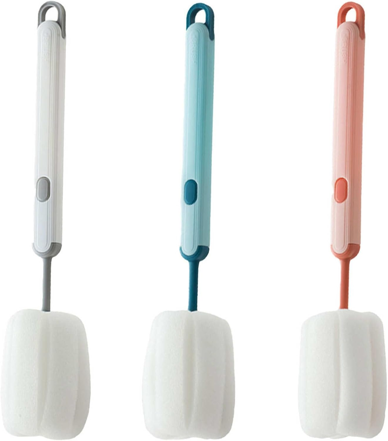 Long Handle Cup Cleaner Brush - Sponge Bottle Cleaner Brush for Cups, Water Bottles ( Random Color)