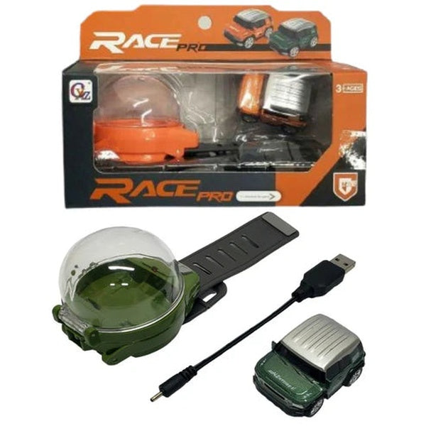 Mini Car with Remote Control Mini Remote Control Car Watch Racing Car USB Charging Cartoon RC Small Car  Kids Toys  (random color )