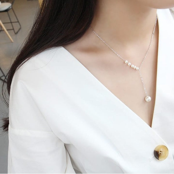 Golden / Silver Stylish Clavicle Pendent For Girls - Silver - GlowLaa.com