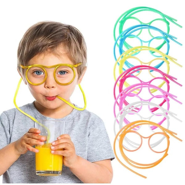 Funny glasses drinking Straw (random color) - GlowLaa.com