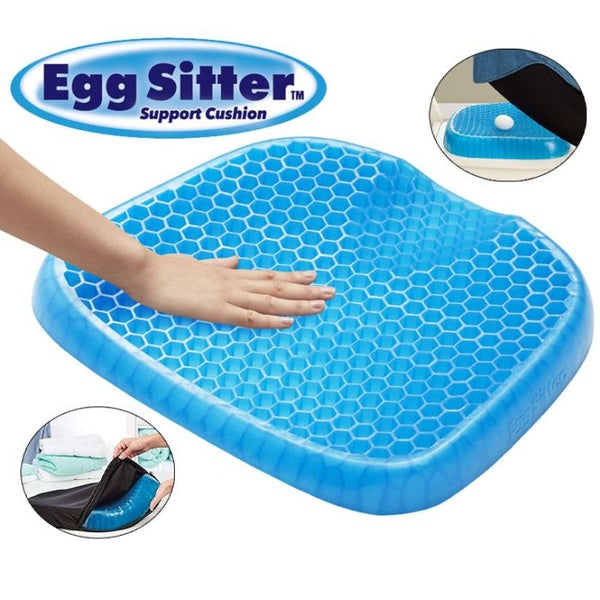 Non Slip Egg Sitter Gel Seat Cushion Soft Sitting Support Pad Cushion for Car and Office Chair Seat Pads Breathable Honeycomb Bike Seat Foam - GlowLaa.com