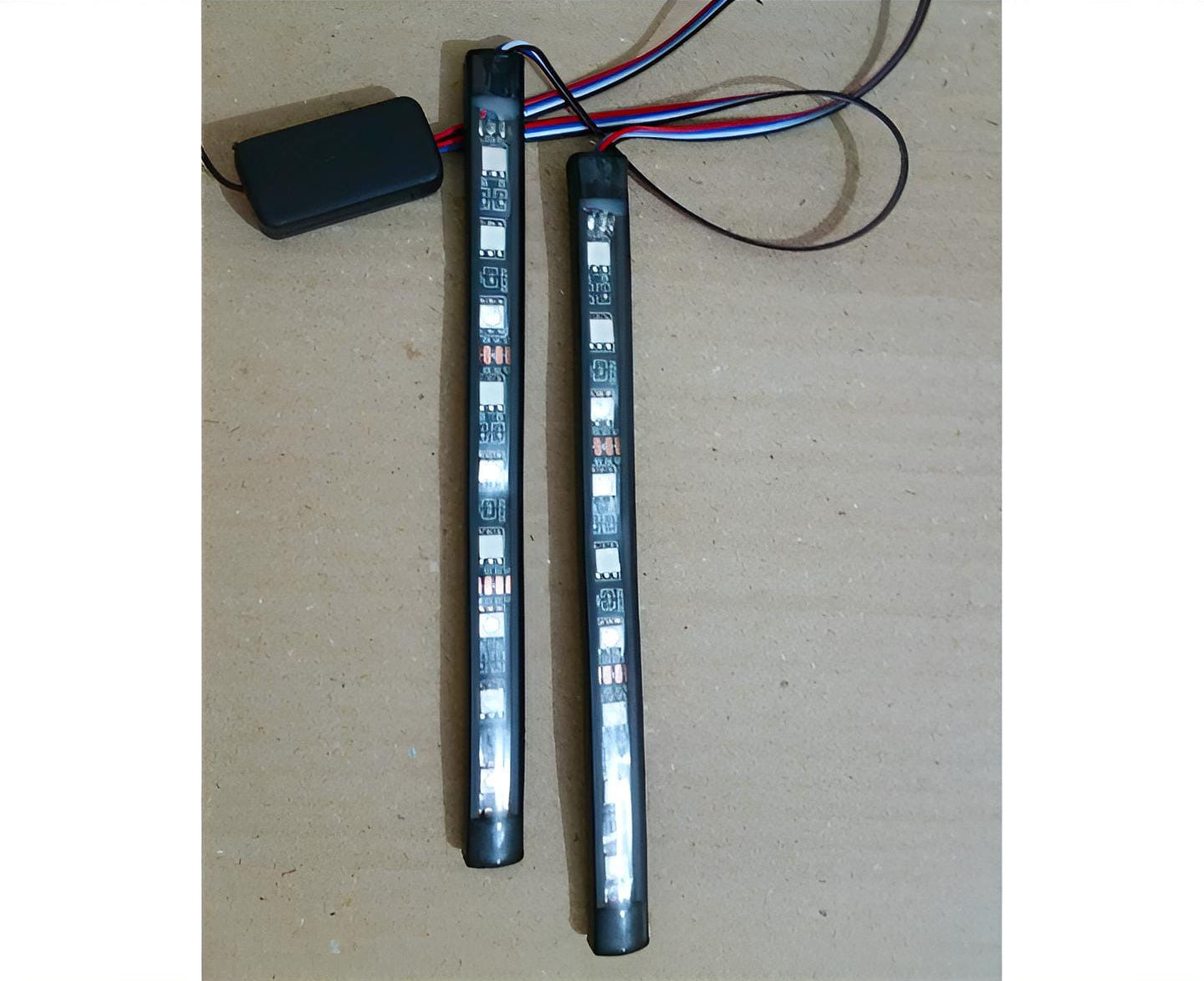 2Pcs RGB 17cm Silicon Flexible 9-LED Strip DRL Daytime Multicolor Light | SMD LED Fancy Light (RGB) For Car Bumper And Bikes