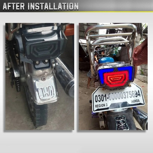 Motorcycles Bike Fancy Tail Light 70cc And 125cc LED Fancy Tail Light Stop Turn Signal with Scanning Dynamic Animation Breathing DRL