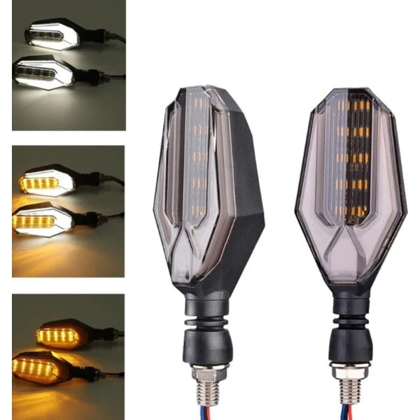 4Pcs Motorbike Universal LED Indicator With  DRL And Yellow Parking Light For all bikes (Random Color)