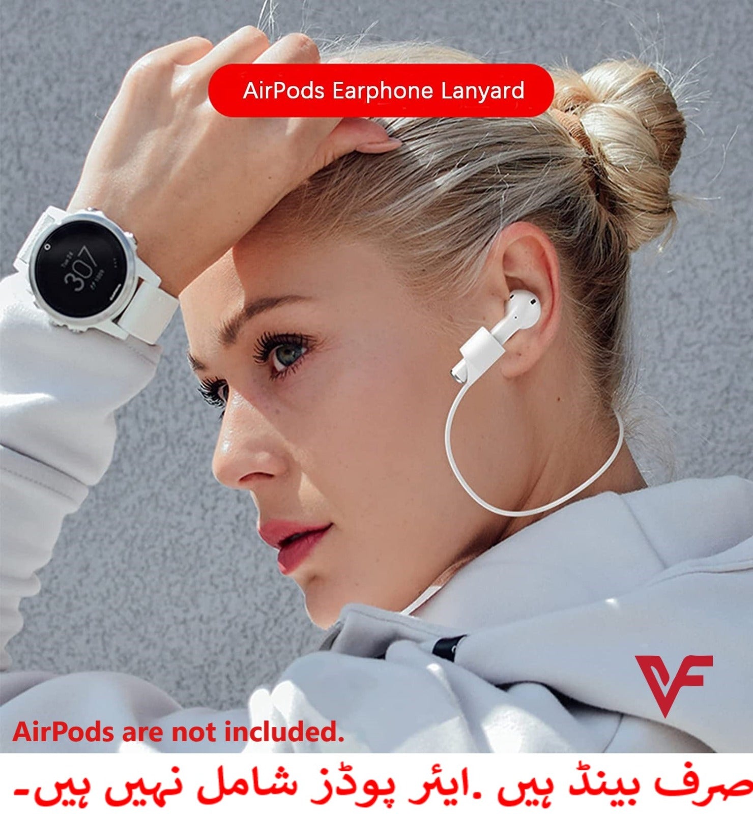 (Combo deal  1 Black x 1 White ) Anti Lost Silicone Earphone Rope Holder Cable For AirPods Strap Wireless Bluetooth Headphone Neck Strap Cord String 55CM