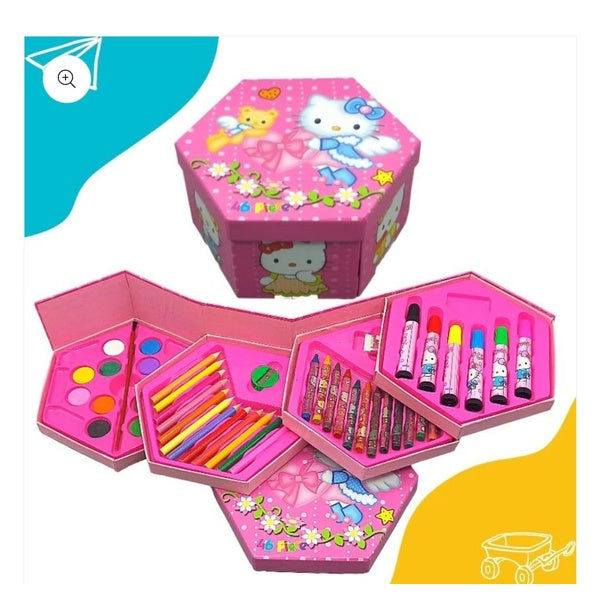 46 Pcs Painting colour kit for kids, fun Disney/Cartoon character art set(random design color)