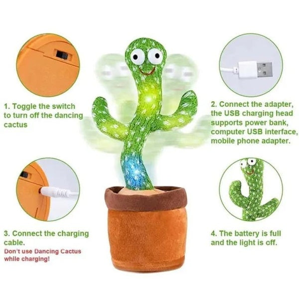 DANCING CACTUS TOY with mufler hat (RECHARGEABLE) (with box) - GlowLaa.com