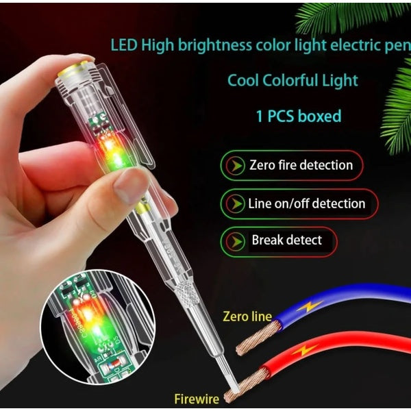 Led tester Voltmeter Power Detector Electrical Screwdriver Indicator - GlowLaa.com