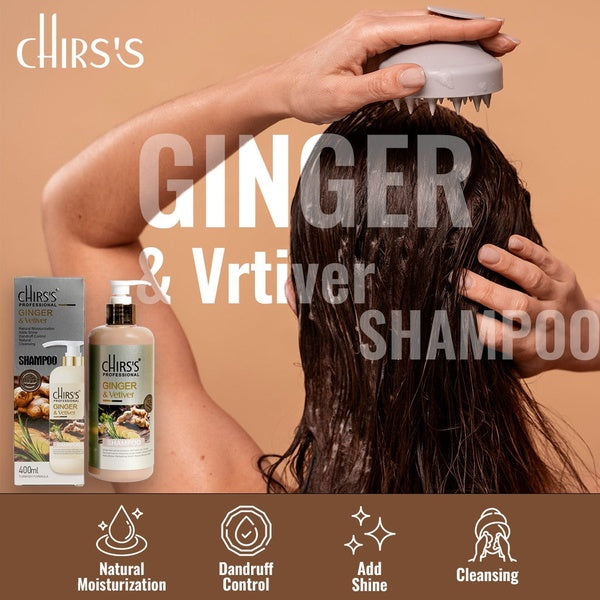 CHIRS'S UK  GINGER AND VETIVER SHAMPOO  2IN1 TURKISH FORMULA (400ML) - GlowLaa.com