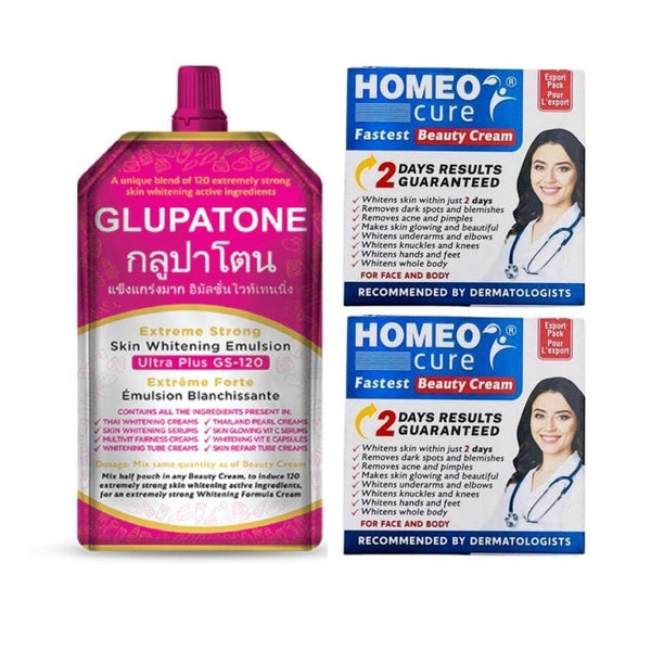 2 Homeo Cure Beauty Cream &amp; 1 Glupatone Pack Of 3