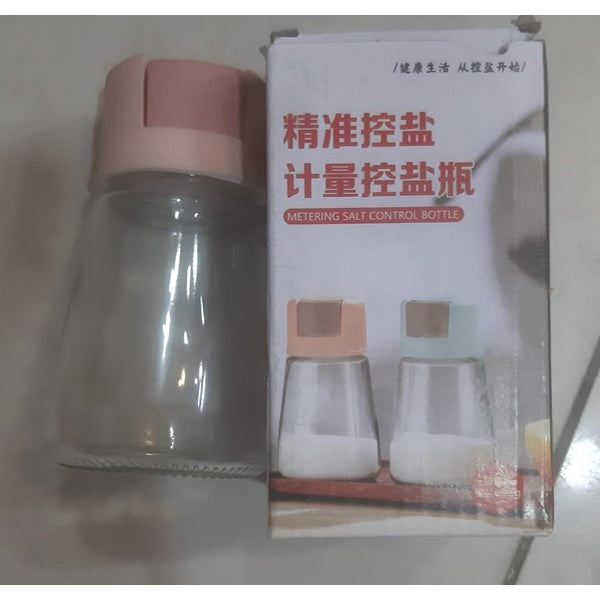 Sealed Seasoning quantitative Bottle salt pepper condiment Dispenser Glass Spice Jar | Salt Control Bottle Press - 180ml (random color) - GlowLaa.com