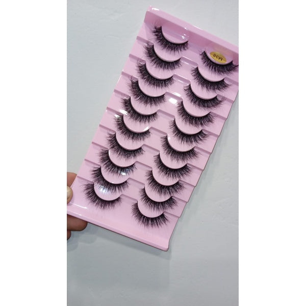 M38 3D False Eyelashes Fake Eyelashes Dramatic Messy Mink for girls &amp; women - GlowLaa.com
