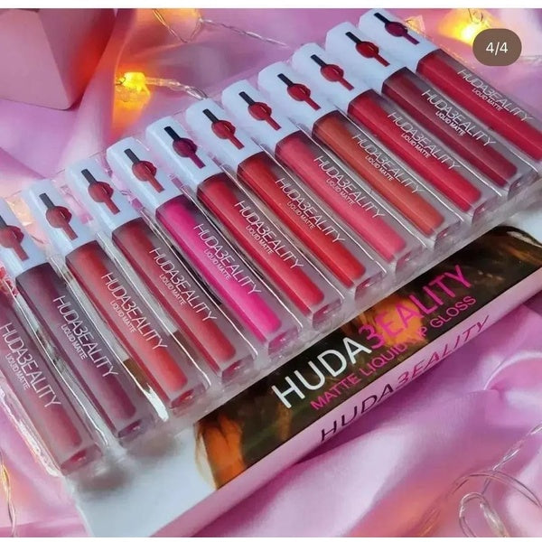 Pack Of 12 Multicolor Lip Gloss Huda Beauty For Girls And Women