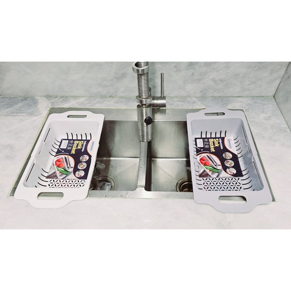 Kitchen Plastic Dish Drainer and Drying Rack Sink Basket for Washing Bowls Utensils Vegetables Fruits Storage Organizer (Random color) - GlowLaa.com