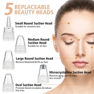 Face Vacuum Suction Blackhead Remover Pore Cleaner | Electric Deep Cleansing Tool for Nose &amp; Face