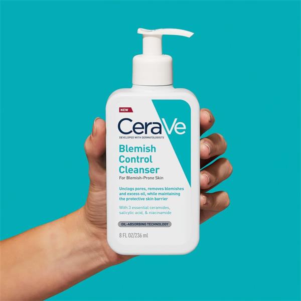 CeraVe Blemish Control Face Cleanser with 2% Salicylic Acid &amp; Niacinamide for Blemish-Prone Skin (236ml)