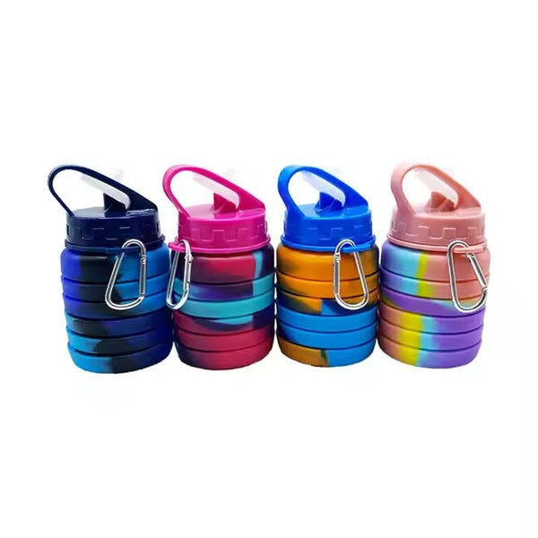Silicone Collapsible Water Bottles BPA free for gym for girls (random color ) - GlowLaa.com
