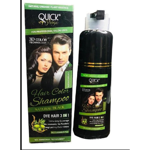 Quick Shine Hair Color Shampoo 200ml - Black - GlowLaa.com