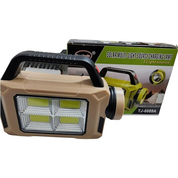 Rechargeable LED flashlight with solar panel - 6689A (Random color)