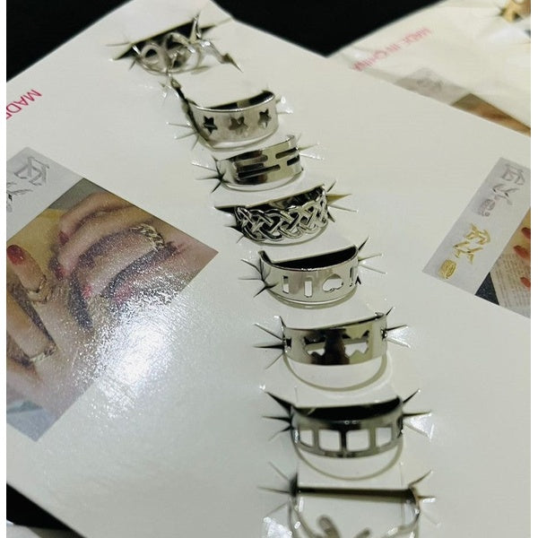 10 Pcs - Multi color ring set  Fashion Jewelry for girls &amp; women Gift - silver