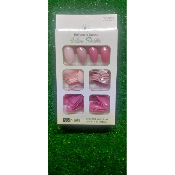 96 Pcs Fake Nails Multicolor for girls (without glue)