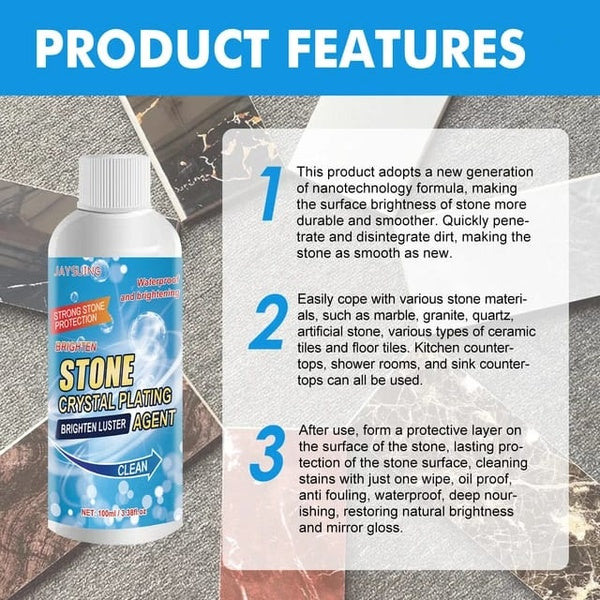 Stone crystal Agent Cleaner, Marble Cleaner and Polish, Universal Stone Cleaner(Tile cleaner) 250ml - GlowLaa.com