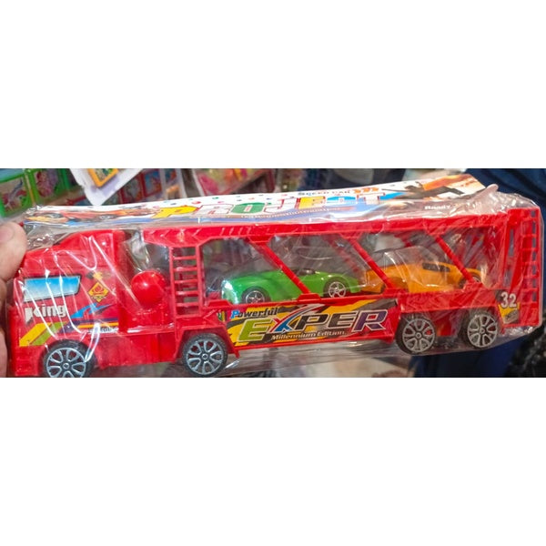 Car Carrier Long Toy Truck - Friction Powered Loader for Kids (random color) - GlowLaa.com