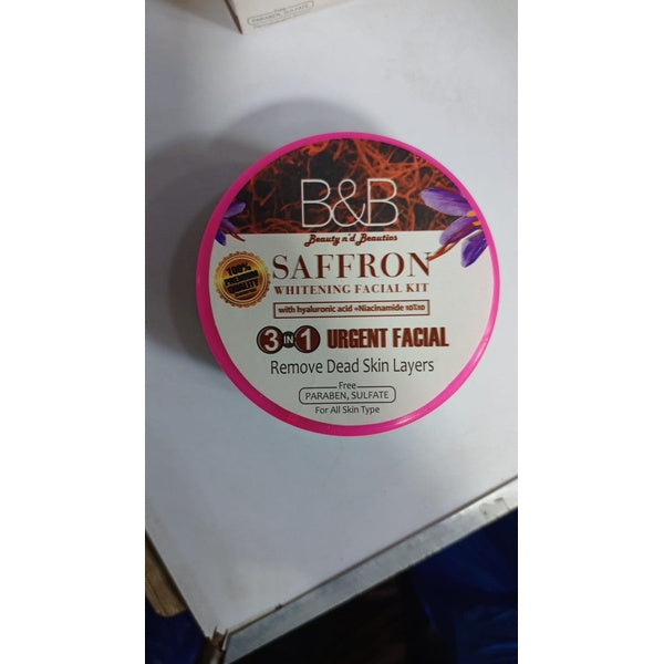 B and B Saffron Whitening Facial Kit 3 in 1 - Urgent Facial &amp; Dead Skin Removal - GlowLaa.com