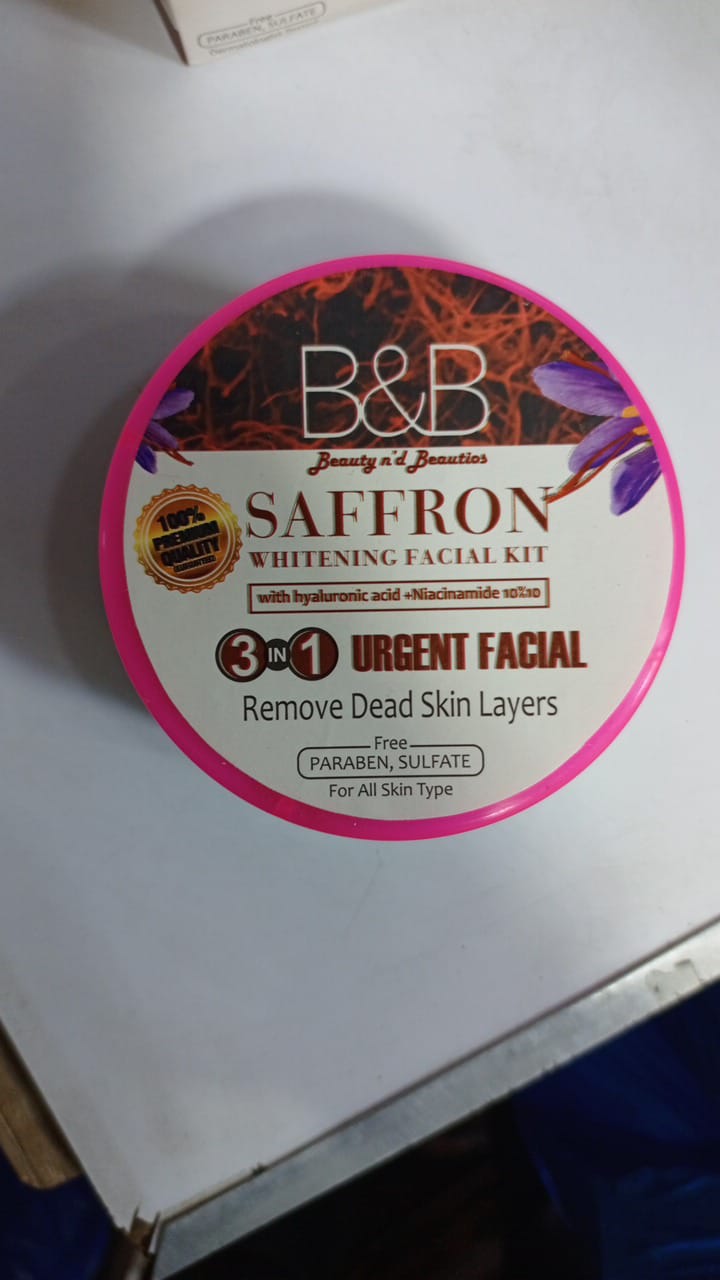 B and B Saffron Whitening Facial Kit 3 in 1 - Urgent Facial &amp; Dead Skin Removal