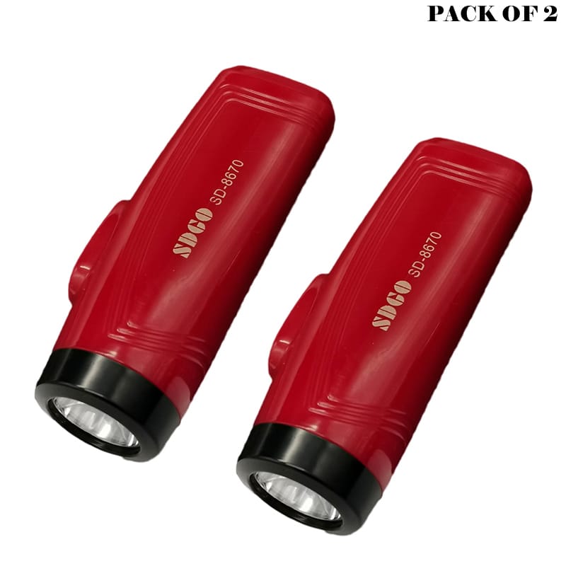Pack Of 2 Multifunction Portable Super Bright USB Rechargeable Flashlights SD-8670