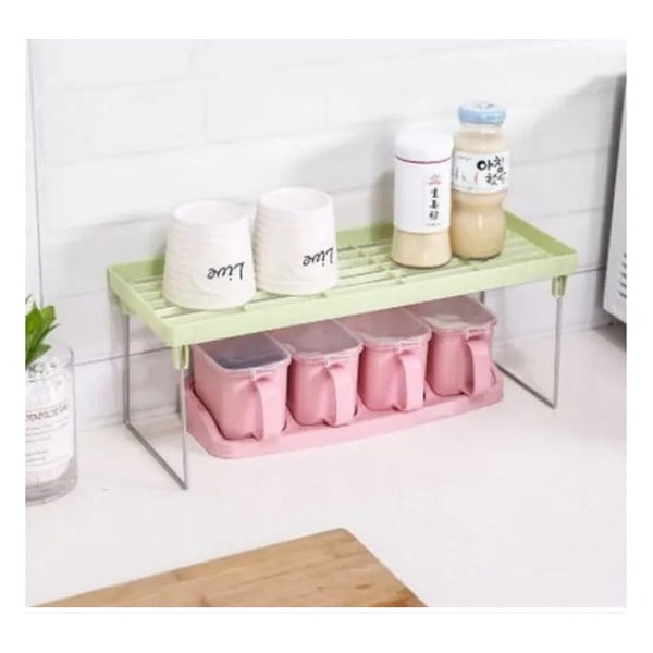 Folding Stack up shelf for spice jars Cabinet Shelves foldable Shelf Stand Spice Jars Rack Cupboard Storage Support Kitchen accessories Pantry Organizer - 1 tier - GlowLaa.com