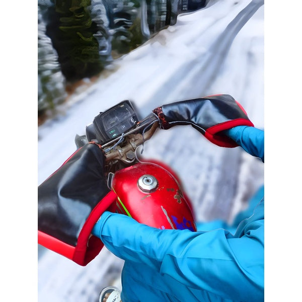 Pair Bike Rider Handle Gloves For Winter Special Quality Waterproof - Black - GlowLaa.com