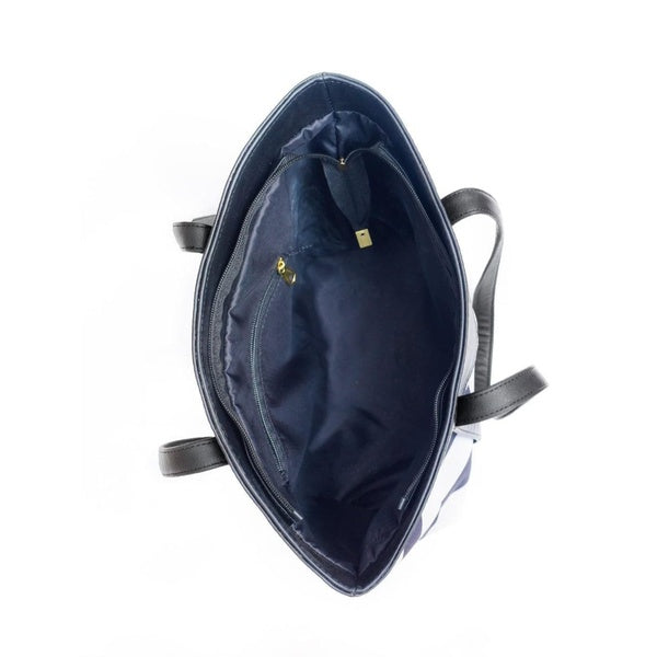 Women's PU Leather Printed Tote Bags for Women Tote Bag, Purse and Shoulder Bag - Black