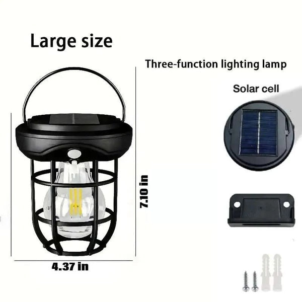 Solar Wall Lights Outdoor,Solar Camping Lights with 3 Lighting Modes &amp; Motion Sensor, Waterproof LED Solar Camping Lantern Lamp
