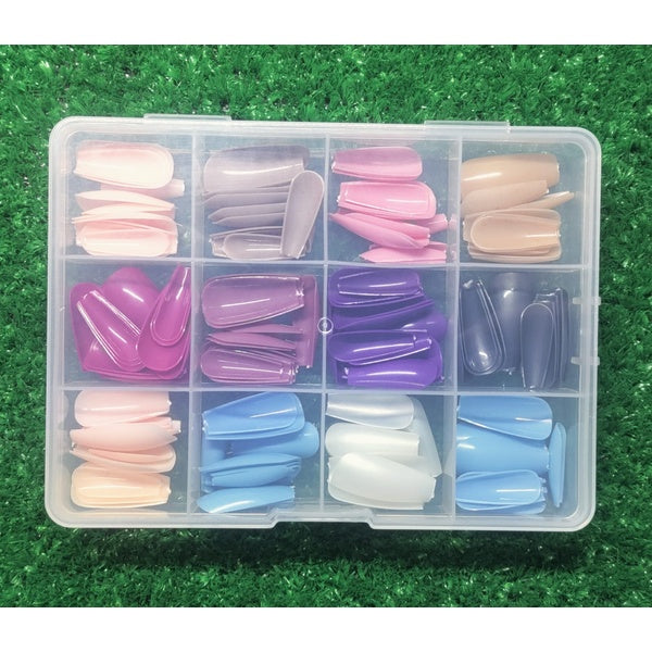 Reusable Fake Nails with Box – Beautiful Variety of Colors | Best Fake Nails For Girls ( Random Color Nails) - Pack Of 144 - GlowLaa.com