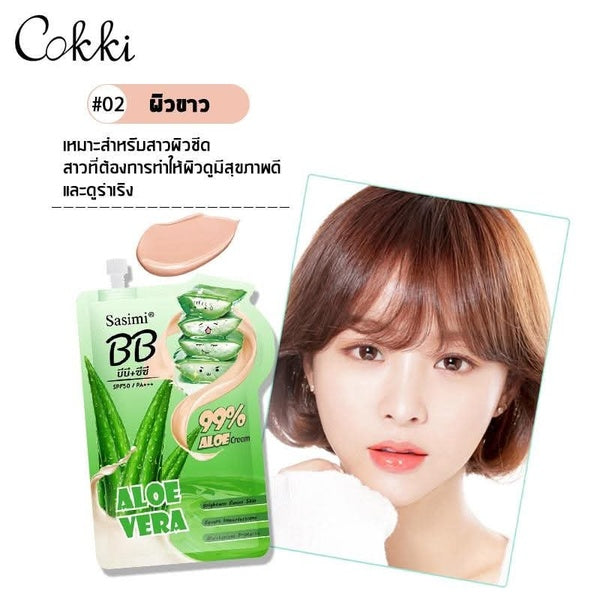 Sasimi Natural Aloe Vera BB Foundation Cream 10Ml - Color 1 - GlowLaa.com