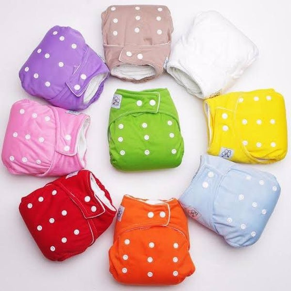 Baby Washable Flexible Diapers Adjustable Pamper Reusable Diaper | Baby Washable Training Diaper ( Random Color ) - GlowLaa.com