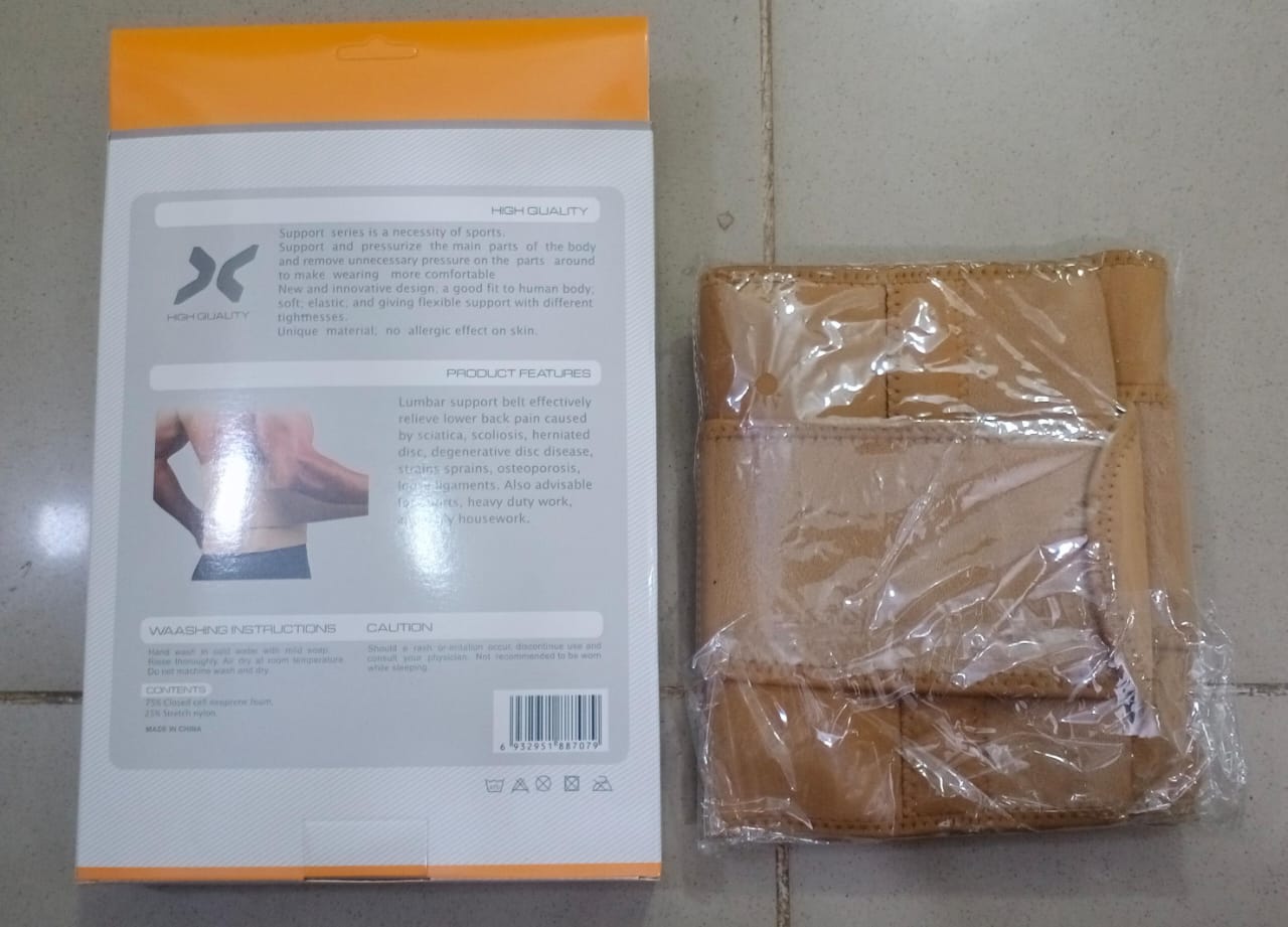 Waist Support Waist Trimmer Weight Loss Slimming Belt | Fitness Belt Back Waist Support Sweat Belt Waist Trainer | Double Support | Free Size Adjustable | Gym Equipment ( Random Color )