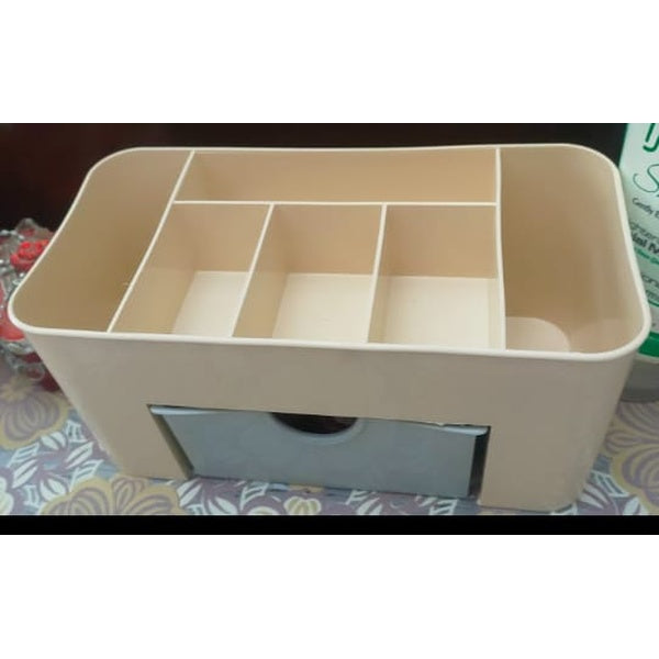 Plastic Makeup Storage Box With Small Drawer For Bathroom, Organizer Drawers, Makeup Brush Organizer Space- Saving Space Storage Box(random color) - GlowLaa.com