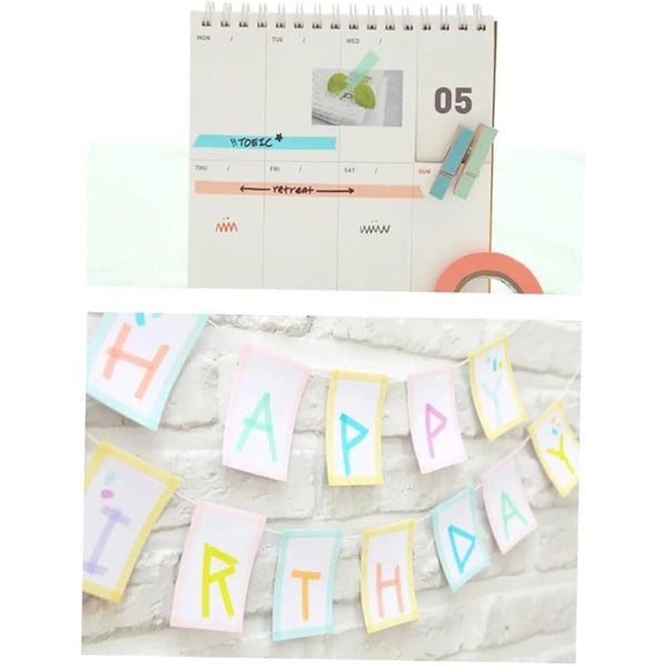 10 Rolls Chic Washi Tape Colorful Rainbow Design Removable Decorative Tape for DIY Stationery Wrapping Photo Album (Random Color)