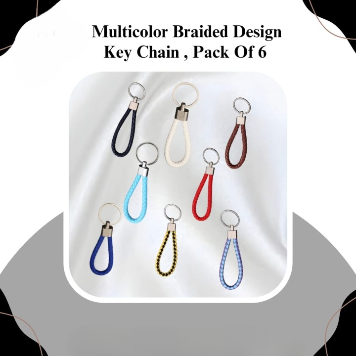 01 PCs Multi Color Braided Design Keychain | Best Quality Keychain ( Random Color ) - Key-Chain For Bikes &amp; Cars
