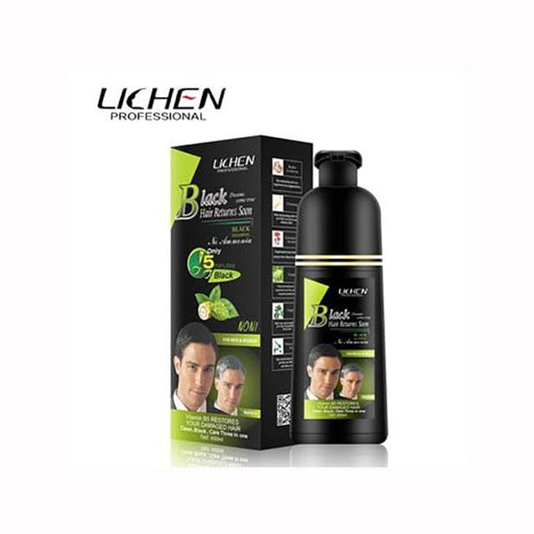 Original Lichen Hair Color Shampoo for Men, Women 200ml - Natural Black - GlowLaa.com