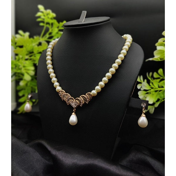 Imported Timeless Pearl Elegance Necklace Set with Drop Earrings | Girls &amp; Women Fashion - GlowLaa.com
