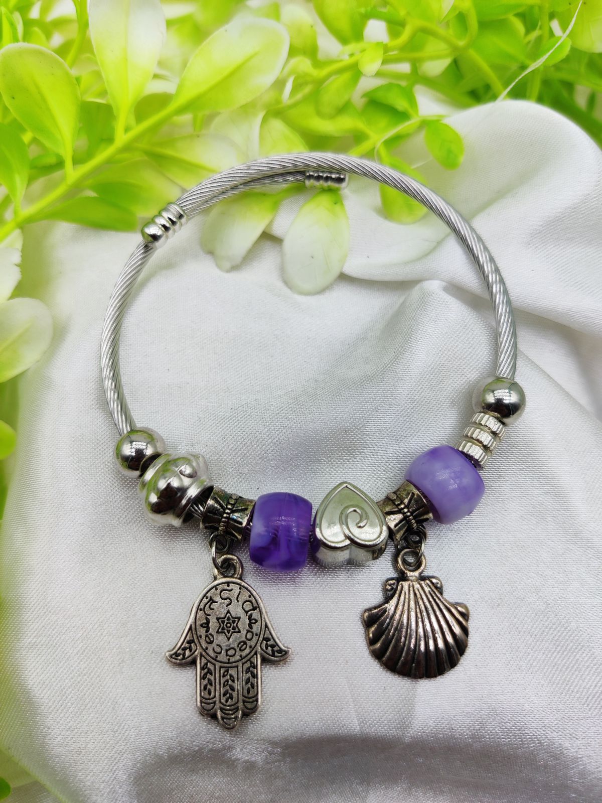1 Piece Imported Hamsa Hand Pandora Charm Bracelet - A Symbol of Elegance and Protection