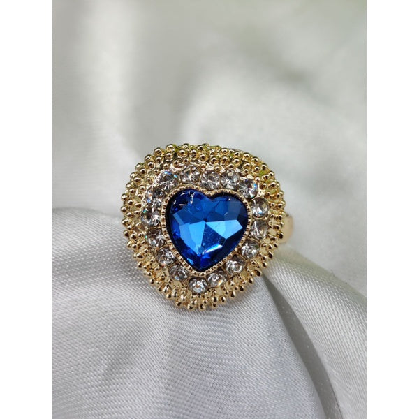 1 Piece Imported Heartfelt Elegance Blue Crystal Ring | Adjustable Ring – Timeless Charm ?? | Best Quality Adjustable Ring For Girls &amp; Women