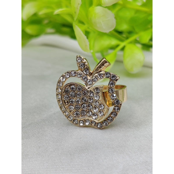 1 Piece Imported Glittering Crystal Apple Ring – Elegance Redefined ? | Luxurious Design Ring | Adjustable Ring | Ring For Girls &amp; Women