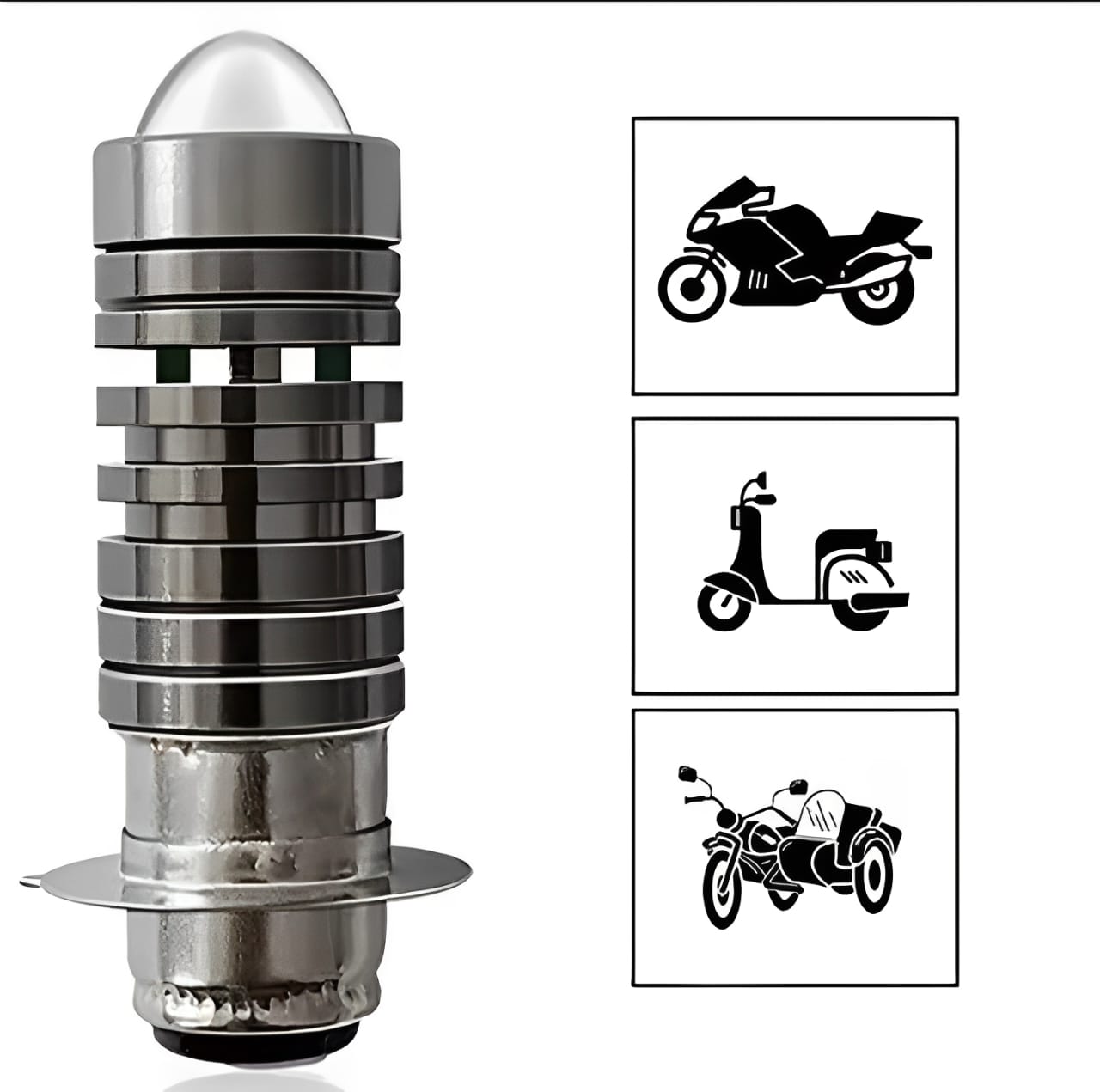 Bright Motorcycle LED Headlight Bulbs with White and Yellow Fog Light Function