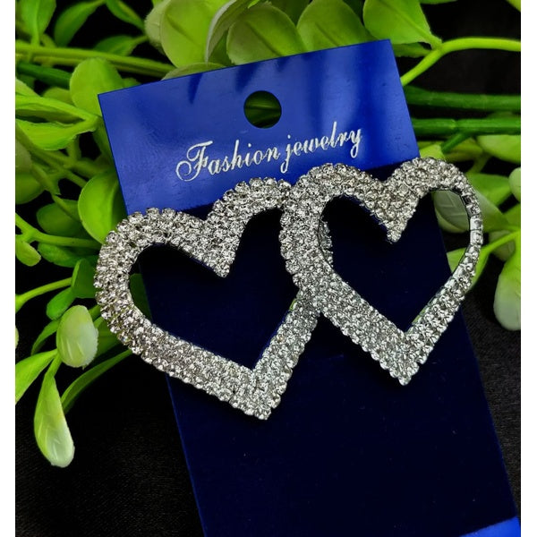 Imported Tarnish-Free Perfection | Best Quality Earrings For Girls &amp; Women | Luxury Look Earrings (Silver) - Triple-Layered Heart - GlowLaa.com