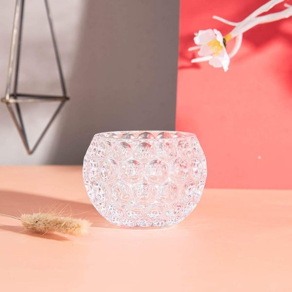 Amber Shine Crystal TeaLight Candle Holder for home and office decor Cell operated - GlowLaa.com